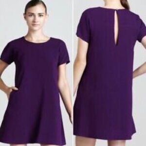 Kate Spade Bosley Purple Swingy Basic Geometry Solid Pockets A-Line Dress Size 4